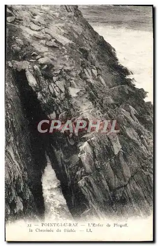 Cartes postales Pointe Du Raz L'Enfer de Plogoff La cheminee du diable