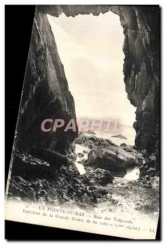 Ansichtskarte AK Pointe Du Raz Baie des Trepasses Interieur de la grande Grotte