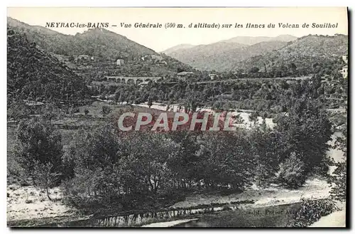Cartes postales Neyrac Les Bains Vue Generale Sur Les flancs du Volcan de Souilhol