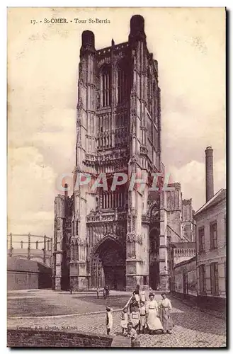 Cartes postales Saint Omer Tour Saint Bertin Femmes Enfants