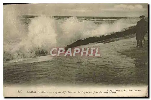 Ansichtskarte AK Berck Plage Vagues deferlant sur la Digue un Jour de forte Maree