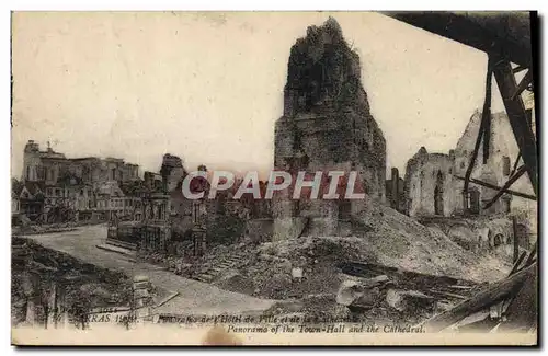 Cartes postales Arras Panorama de l'hotel de ville et de la cathedrale Militaria