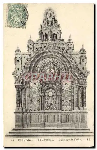 Cartes postales Beauvais La Cathedrale L'Horloge de Verite