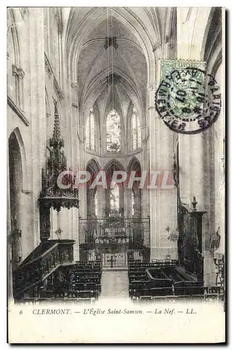 Ansichtskarte AK Clermont L&#39Eglise Saint Samson La nef