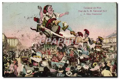 Cartes postales Carnaval de Nice Char de Carnaval XLV Folklore Geant