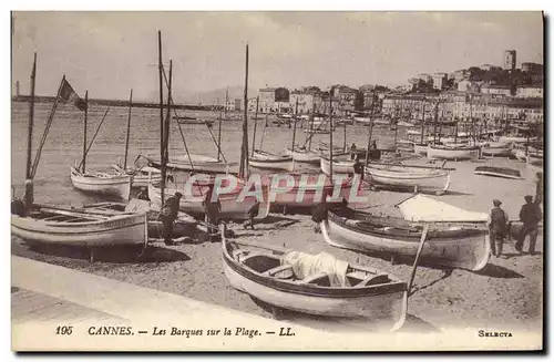 Ansichtskarte AK Cannes Les Barques sur la Plage Bateaux