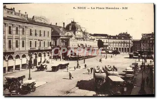 Ansichtskarte AK Nice La Place Massena Tramway