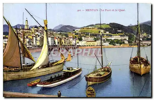 Ansichtskarte AK Menton Le Port et le Quai Bateaux