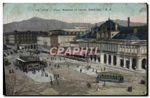 Ansichtskarte AK Nice Place Massena et Casino Municipal Tramway