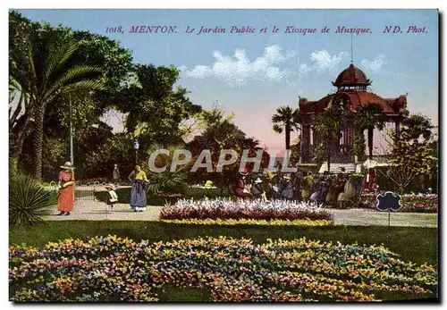 Ansichtskarte AK Menton Le Jardin Public et le Kiosque de Musique