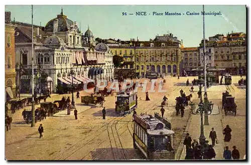 Ansichtskarte AK Nice Place Massenna Casino Municipal Tramway