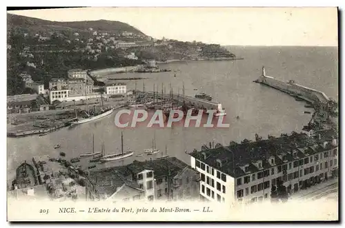 Cartes postales Nice L&#39Entree du Port Prise du Mont Boron Bateaux