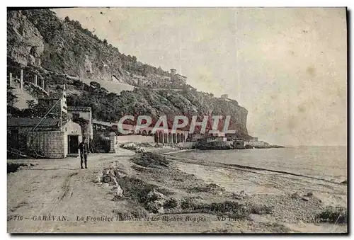 Cartes postales Garavan La Frontiere italienne et les Roches Rouges Douanes Douanier