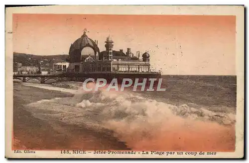 Ansichtskarte AK Nice Jetee Promenade La Plage par un coup de mer