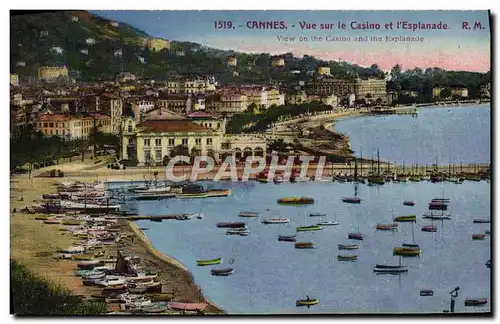 Ansichtskarte AK Cannes Vue sur le Casino et L&#39Esplanade Bateaux