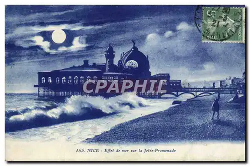 VINTAGE POSTCARD Nice Effect of sea on the Pier Walk