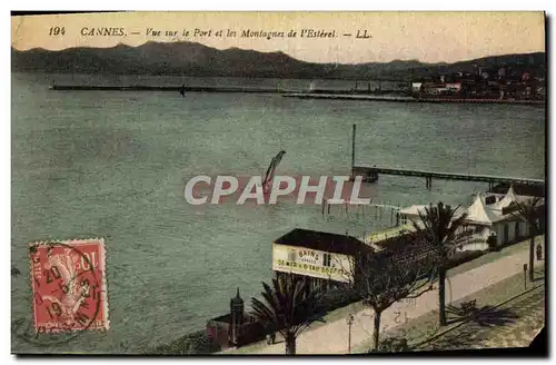 Cartes postales Cannes Vue sur le Port et les Montagnes de L&#39Esterel Bains de mer d&#39eau douce