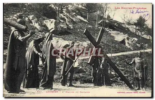 Cartes postales Lourdes 4eme Station Du Calvaire Christ