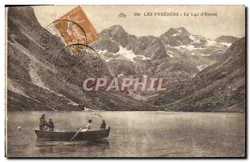 Ansichtskarte AK Le lac d&#39Estom Barque Bateau