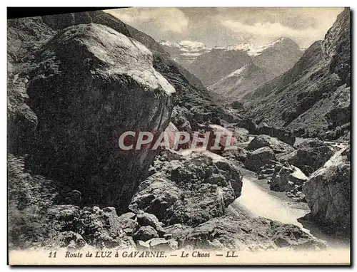 Cartes postales Route de Luz a Gavarnie Le chaos