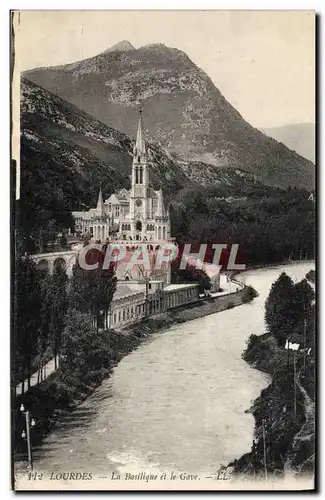 Cartes postales Lourdes La Basilique et le Gave