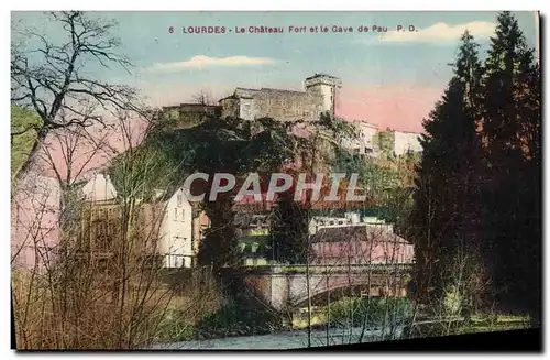 Ansichtskarte AK Lourdes Le Chateau fort et le Gave de Pau