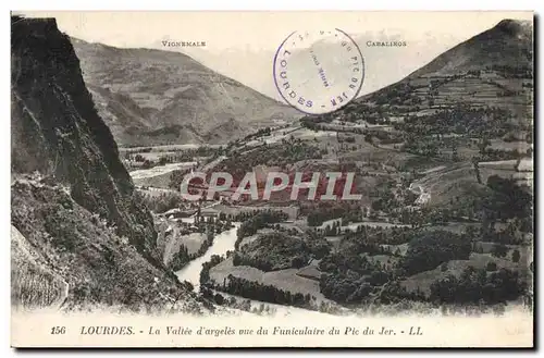 Cartes postales Lourdes La Vallee d&#39argeles vue du Funiculaire du Pic du Jer