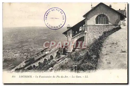 Cartes postales Lourdes Le Funiculaire du Pic du Jer La gare