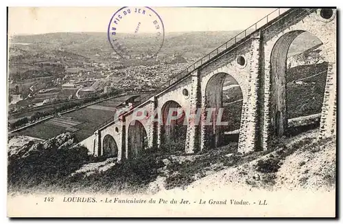 Ansichtskarte AK Lourdes Le Funiculaire du Pic du Jer le grand viaduc