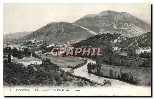 Cartes postales Lourdes Vue Generale et le Pic du Jer