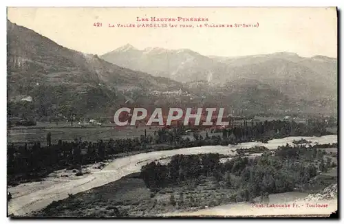 Cartes postales La Vallee D&#39Argeles au fond le village de St Savin