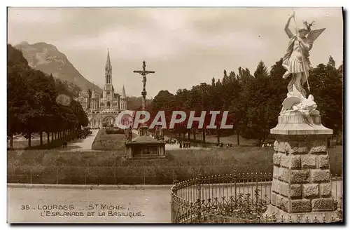 Cartes postales Lourdes Saint Michel L&#39Esplanade et la Basilique