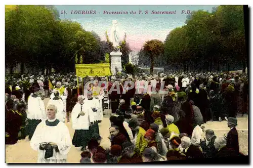 Cartes postales Lourdes Procession du TS Sacrement