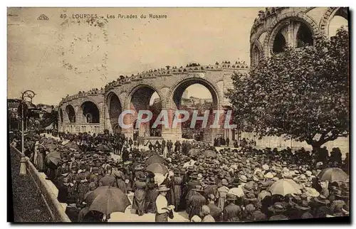 Ansichtskarte AK Lourdes Les Arcades du Rosaire