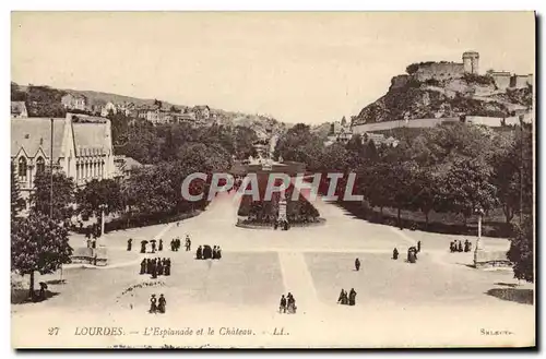 Cartes postales Lourdes L&#39Esplanade et le Chateau