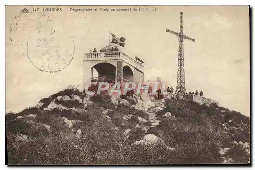 Cartes postales Lourdes Observatoire et Croix au Sommet du Pic du Jer