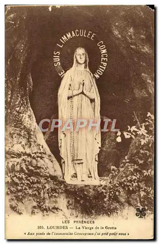 Cartes postales Lourdes La Vierge de la Grotte