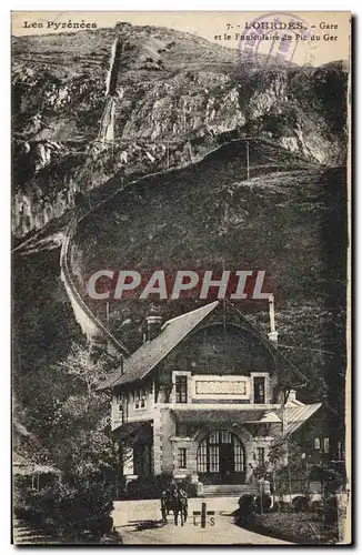 Cartes postales Lourdes Gare et le Funiculaire Pic du Ger