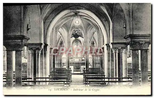 Cartes postales Lourdes Interieur de la Crypte