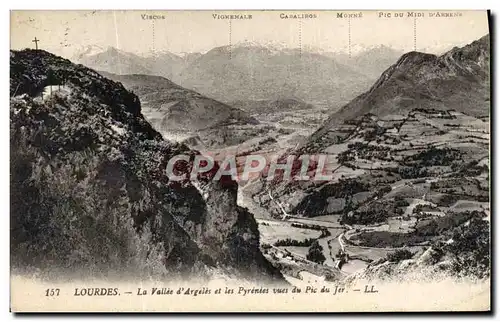 Cartes postales Lourdes La Vallee d&#39Argeles et les Pyrenees Vues Pic du Jer