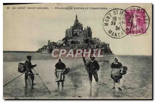 Cartes postales Le Mont Saint Michel Pecheurs De Greves Et coquetieres