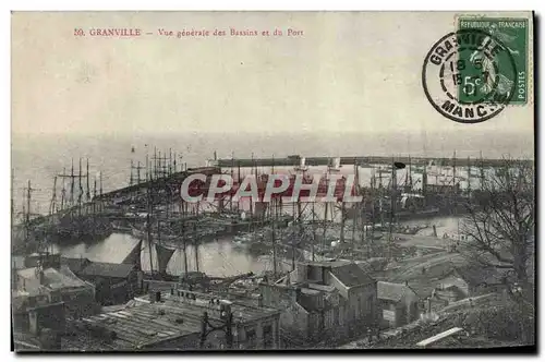 Cartes postales Granville Vue Generale des Bassins et du Port Bateaux