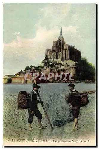 Ansichtskarte AK Le Mont Saint Michel Vue Generale Au Nord Est Peche Pecheur Folklore