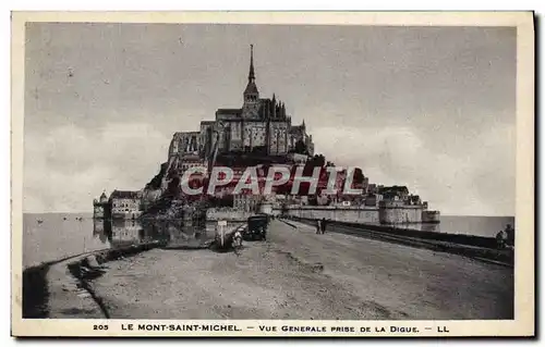 Cartes postales Le Mont St Michel Vue Generale Prise De la Digue