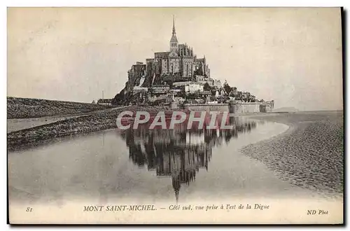 Cartes postales Le Mont St Michel Cote Sud Vue Prise a L'est de la digue