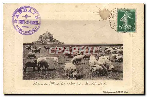 Ansichtskarte AK Le Mont St Michel Greves Les Pres Sales Moutons