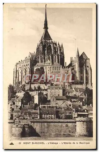 Cartes postales Le Mont St Michel L"Abbaye L'abside de la basilique