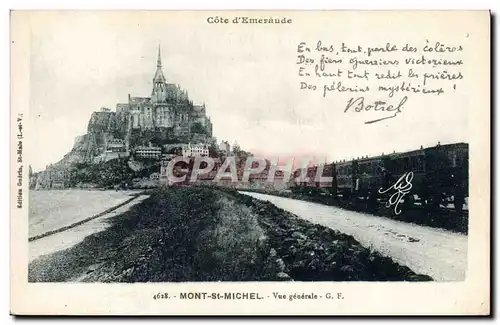 Cartes postales Le Mont St Michel Vue Generale Train Botrel