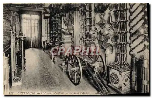 Cartes postales Cherboug L'Arsenal Maritime La salle d'armes Militaria