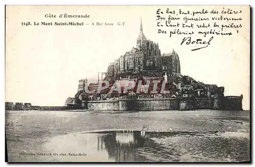 Cartes postales Le Mont Saint Michel A mer basse Botrel